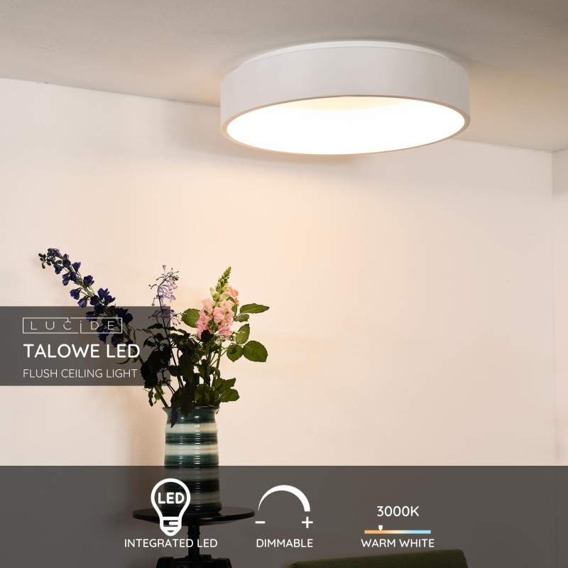 Lucide TALOWE LED - Zapustené stropné svietidlo - Ø 60 cm - LED Rozm. - 1x42W 3000K - Biela